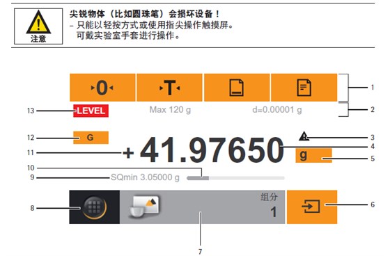 赛多利斯电子天平quintix35-1cn显示元素