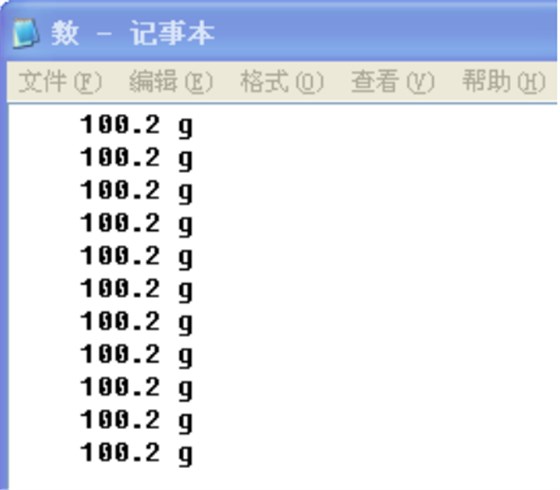 天平数据记录