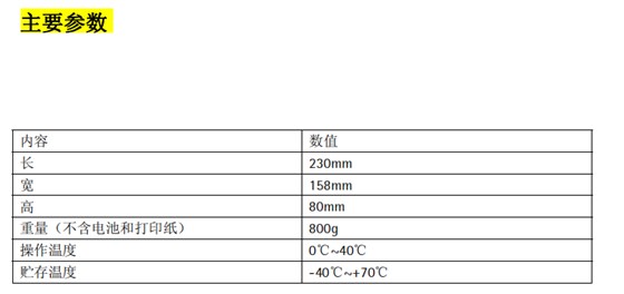 YDP20主要参数