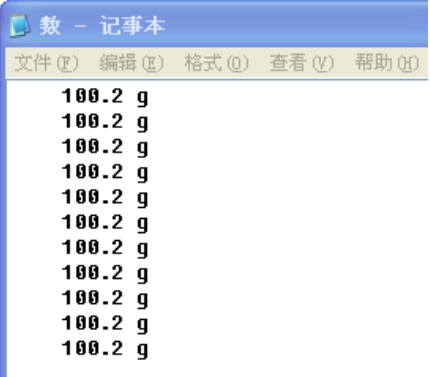 天平数据记录