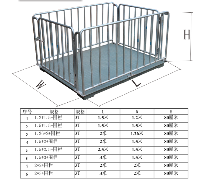 牲畜秤尺寸规格